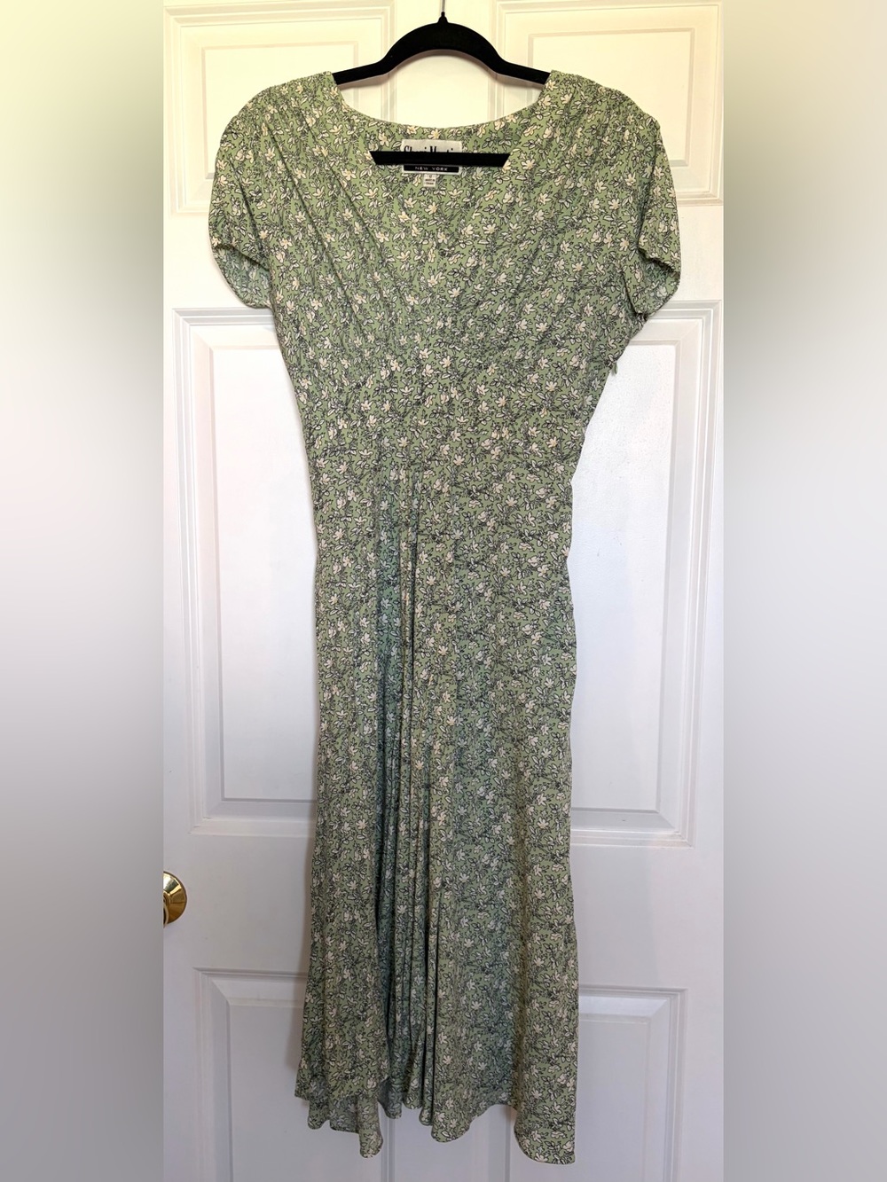 Vintage Sherri Martin Green Floral Midi Dress